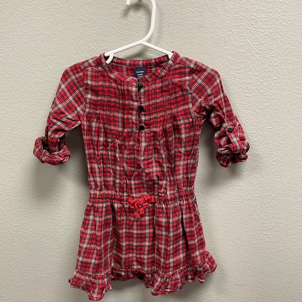 Baby Gap Red Plaid Dress Sz 2